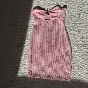 Elegant Pink Strapless Dress